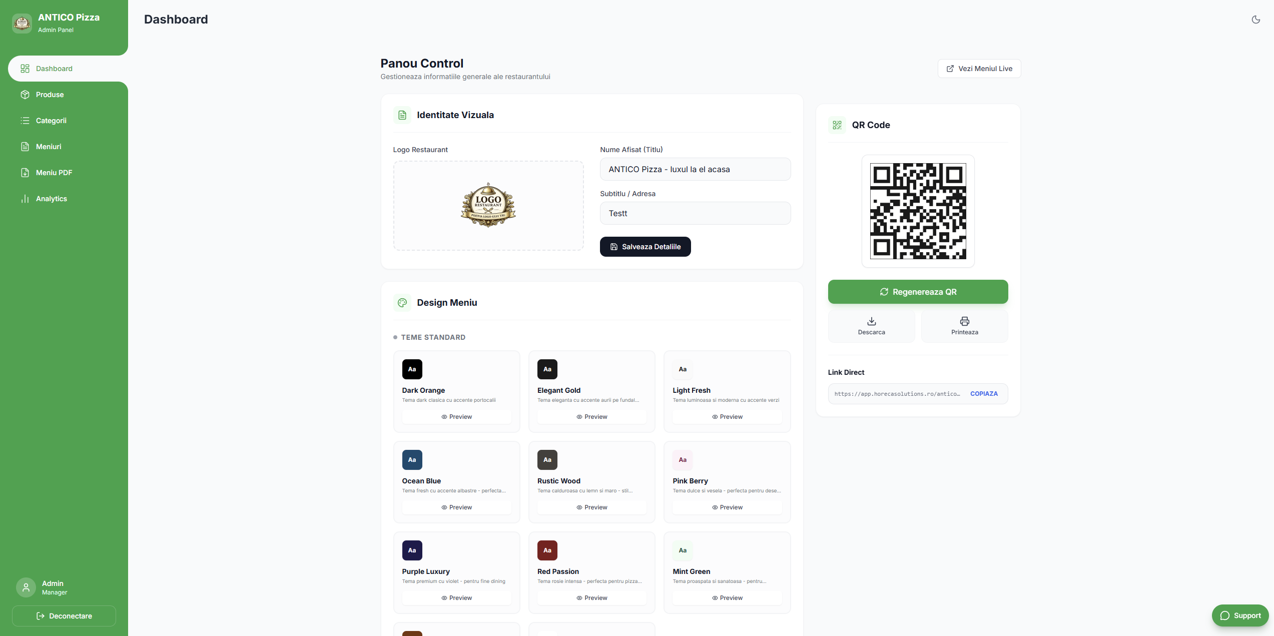 Panou de Control Dashboard